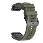 For Garmin Fenix 7X Steel Buckle Rubber Quick Release Watch Band(Army Green) - 3