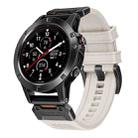 For Garmin Fenix 7X Steel Buckle Rubber Quick Release Watch Band(Starlight) - 1