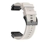 For Garmin Fenix 7X Steel Buckle Rubber Quick Release Watch Band(Starlight) - 3