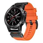 For Garmin Fenix 7 Steel Buckle Rubber Quick Release Watch Band(Orange) - 1