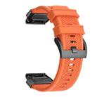 For Garmin Fenix 7 Steel Buckle Rubber Quick Release Watch Band(Orange) - 3