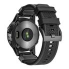 For Garmin Fenix 7 Steel Buckle Rubber Quick Release Watch Band(Black) - 2