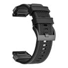 For Garmin Fenix 7 Steel Buckle Rubber Quick Release Watch Band(Black) - 3