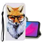 For Vivo Y91C  3D Colored Drawing Horizontal Flip PU Leather Case with Holder & Card Slots & Wallet(Fox) - 1