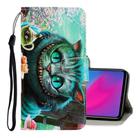 For Vivo Y91C  3D Colored Drawing Horizontal Flip PU Leather Case with Holder & Card Slots & Wallet(Green Eyes) - 1