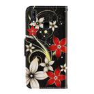 For Vivo Y91C  3D Colored Drawing Horizontal Flip PU Leather Case with Holder & Card Slots & Wallet(Red Flower) - 3