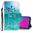 For Vivo Y91C  3D Colored Drawing Horizontal Flip PU Leather Case with Holder & Card Slots & Wallet(Coconut Tree) - 1