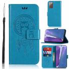 For Samsung Galaxy Note 20 Wind Chime Owl Embossing Pattern Horizontal Flip Leather Case, with Holder & Card Slots & Wallet(Blue) - 1