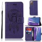 For Samsung Galaxy Note 20 Wind Chime Owl Embossing Pattern Horizontal Flip Leather Case, with Holder & Card Slots & Wallet(Purple) - 1