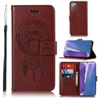 For Samsung Galaxy Note 20 Wind Chime Owl Embossing Pattern Horizontal Flip Leather Case, with Holder & Card Slots & Wallet(Brown) - 1