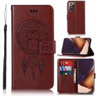 For Samsung Galaxy Note 20 Ultra Wind Chime Owl Embossing Pattern Horizontal Flip Leather Case, with Holder & Card Slots & Wallet(Brown) - 1