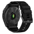 For Garmin Fenix 7X Nylon Canvas Quick Release Watch Band(Black) - 2