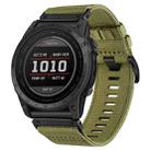 For Garmin Fenix 7X Nylon Canvas Quick Release Watch Band(Army Green) - 1