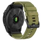 For Garmin Fenix 7X Nylon Canvas Quick Release Watch Band(Army Green) - 2