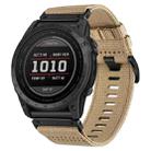 For Garmin Fenix 7X Nylon Canvas Quick Release Watch Band(Khaki) - 1