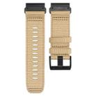 For Garmin Fenix 7X Nylon Canvas Quick Release Watch Band(Khaki) - 3