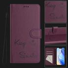 For iPhone 16 Pro Max Smile Embossing RFID Leather Phone Case(Violet) - 2