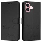 For iPhone 16 Smile Embossing RFID Leather Phone Case(Black) - 3