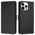 For iPhone 15 Pro Max Smile Embossing RFID Leather Phone Case(Black) - 3