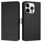 For iPhone 15 Pro Smile Embossing RFID Leather Phone Case(Black) - 3