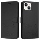 For iPhone 15 Smile Embossing RFID Leather Phone Case(Black) - 3