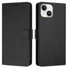 For iPhone 14 / 13 Smile Embossing RFID Leather Phone Case(Black) - 3