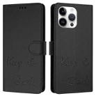 For iPhone 14 Pro Max Smile Embossing RFID Leather Phone Case(Black) - 3