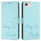 For iPhone SE 2022 / 2020 / 8 / 7 Smile Embossing RFID Leather Phone Case(Mint Green) - 3