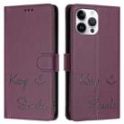 For iPhone 13 Pro Max Smile Embossing RFID Leather Phone Case(Violet) - 3