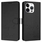 For iPhone 13 Pro Smile Embossing RFID Leather Phone Case(Black) - 3