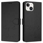 For iPhone 13 mini Smile Embossing RFID Leather Phone Case(Black) - 3