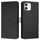 For iPhone 12 mini Smile Embossing RFID Leather Phone Case(Black) - 3