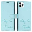 For iPhone 11 Pro Max Smile Embossing RFID Leather Phone Case(Mint Green) - 3