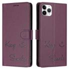 For iPhone 11 Pro Max Smile Embossing RFID Leather Phone Case(Violet) - 3
