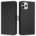 For iPhone 11 Pro Smile Embossing RFID Leather Phone Case(Black) - 3