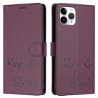 For iPhone 11 Pro Smile Embossing RFID Leather Phone Case(Violet) - 3