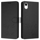 For iPhone XR Smile Embossing RFID Leather Phone Case(Black) - 3