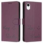 For iPhone XR Smile Embossing RFID Leather Phone Case(Violet) - 3