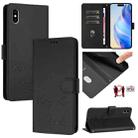 For iPhone XS Max Smile Embossing RFID Leather Phone Case(Black) - 1