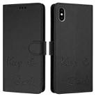 For iPhone XS Max Smile Embossing RFID Leather Phone Case(Black) - 3