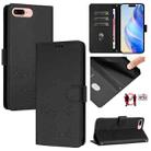 For iPhone 8 Plus / 7 Plus Smile Embossing RFID Leather Phone Case(Black) - 1