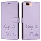 For iPhone 8 Plus / 7 Plus Smile Embossing RFID Leather Phone Case(Light Purple) - 3