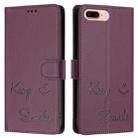 For iPhone 8 Plus / 7 Plus Smile Embossing RFID Leather Phone Case(Violet) - 3