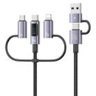 USAMS 60W 6 in 1 Digital Display Fast Charging Cable, Length:1.2m(Titanium Gray) - 1