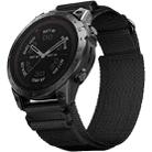 For Garmin Fenix 7X Nylon Loop Hook And Loop Fastener Quick Release Watch Band(Black) - 1