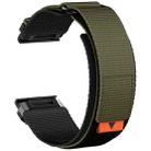 For Garmin Fenix 7X Nylon Loop Hook And Loop Fastener Quick Release Watch Band(Army Green) - 2