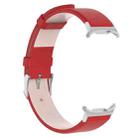 For Samsung Galaxy Watch Ultra 47mm Stainless Steel Silver Buckle Leather Watch Band(Red) - 2