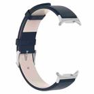 For Samsung Galaxy Watch Ultra 47mm Stainless Steel Silver Buckle Leather Watch Band(Dark Blue) - 2