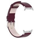 For Samsung Galaxy Watch Ultra 47mm Stainless Steel Silver Buckle Leather Watch Band(Wine Red) - 2