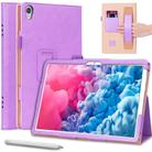 For Huawei MatePad 10.8 (2020) Business Retro Texture Horizontal Flip Leather Case with Holder & Card Slots & Hand Strap(Purple) - 1